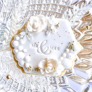 Mr & Mrs SlimPress™ Acrylic Stamp - Wedding Fondant / Cookie Stamps - Marriage Embossers - Cake Decorations For Weddings