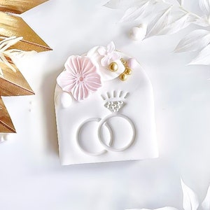 Wedding Rings Embosser Stamp, Wedding Biscuit And Cupcake Decorating Tool For Bakers