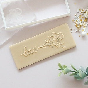 Love With Floral Design Reverse Embosser Stamp