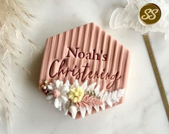 Custom Name Christening Cookie Stamp - Personalised SlimPress™ Stamp - Christening Cupcake/Biscuit Topper