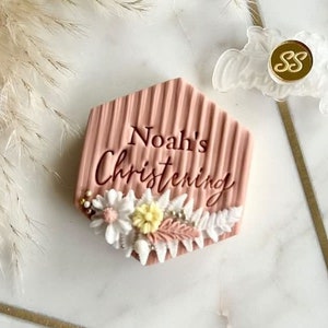 Custom Name Christening Cookie Stamp - Personalised SlimPress™ Stamp - Christening Cupcake/Biscuit Topper