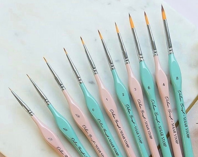 Deluxe Detail Paint Brushes, Food Safe, Easy Grip Handle - x10 Sizes Available