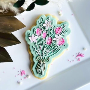 Bunch Of Flowers Embosser & Matching Cookie Cutter Set - Mothers Day Embosser Stamp
