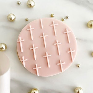 Holy Cross Pattern Embosser Stamp - Reverse Fondant Embosser -  First Holy Communion Cake Decor