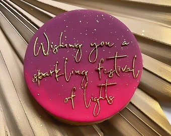 Diwali Embosser - Wishing You A Sparkling Festival Of Lights Reverse Fondant Stamp