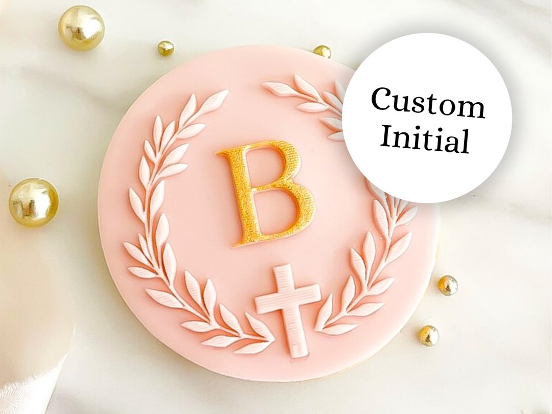 Personalised Holy Cross Embosser Stamp Reverse Fondant Embosser First