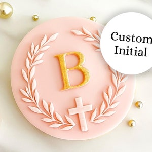 Personalised Holy Cross Embosser Stamp - Reverse Fondant Embosser -  First Holy Communion Cake Decor - Christening Cookie Stamp