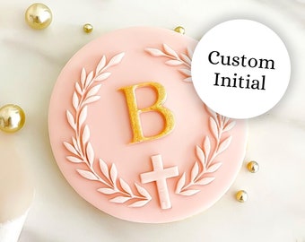 Personalised Holy Cross Embosser Stamp - Reverse Fondant Embosser -  First Holy Communion Cake Decor - Christening Cookie Stamp