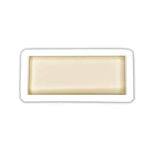May include: A white rectangular frame with a raised, off-white inner border. The frame is empty.