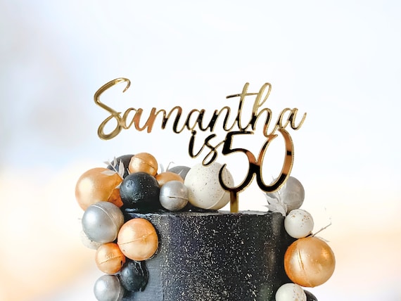 Personalised Cake Topper | Name Is Age Customised Acrylic Cake Topper | Birthday Cake Decor | Baking Accessories | Multiple Sizes / Colours