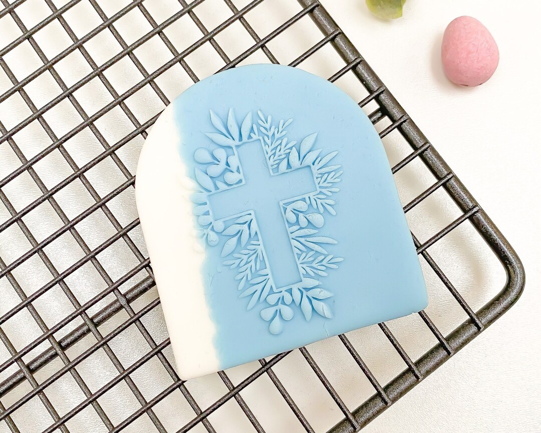 Traditional Easter Embosser Stamp - Floral Holy Cross Reverse Embosser ...