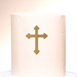 Cross Cake Charm | Mirror Acrylic Cross | Topper For Christening Cake, Baptism Cake Charms, Cupcake Charm, First Holy Communion Cake Decor