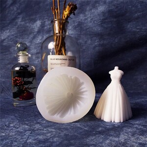 Moule à Bougie Silicone Robe De Mariée 3D - Pour Création Bougies DIY Aromathérapie - Silicone Souple Et Réutilisable