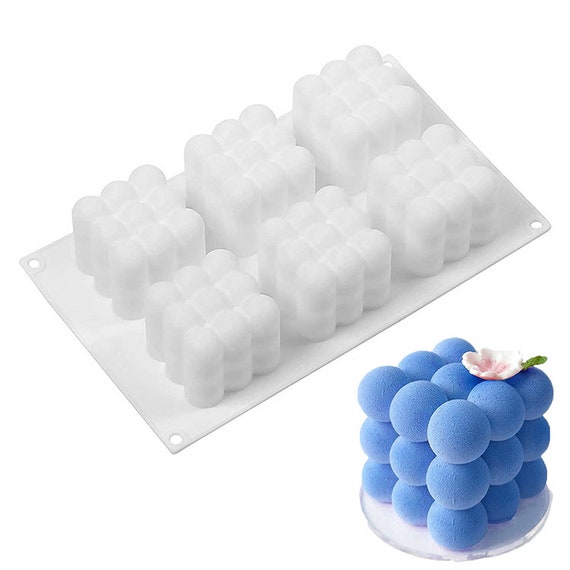 Paquete de 3 moldes de silicona para velas, MaehSab 3D Bubble Cube Cera Molde  para hacer velas (grande y pequeño) + Molde de cubo de diamantes para velas  hecho a mano DIY 