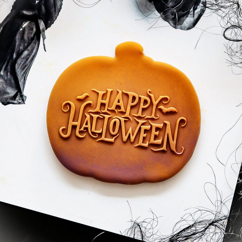 Halloween Reverse Embosser Stamp, Happy Halloween Fondant Debosser Stamp, Decorating Tools For Bakers image 2