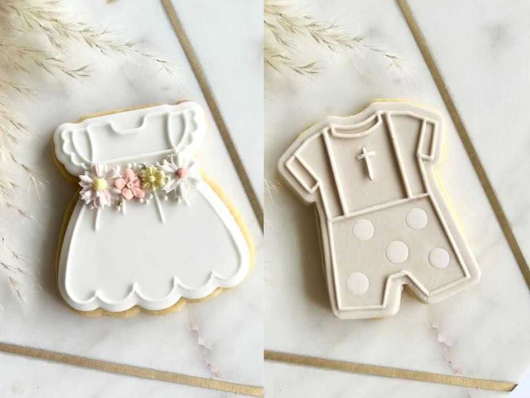 Children's Christening Outfit Embosser Stamp and Cookie Cutter Set Holy