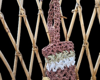 Botella de agua de cáñamo y algodón de ganchillo Bolsa de comercio justo