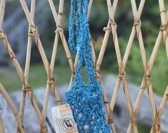 Bolsa para botellas de agua de cáñamo hecha a mano