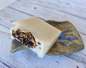 Jabonera de cerámica rústica boho para baño