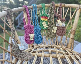 Bolsa para botella de agua de cáñamo/algodón hecha a mano