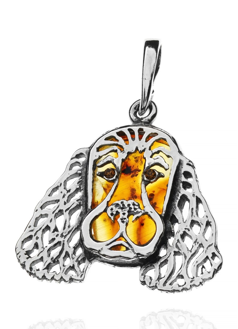 Amber Basset Hound Dog Necklace Basset Hound Charm Pendant Etsy