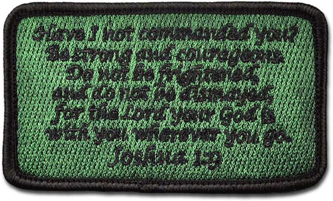 Christian Patch Velcro Joshua 19 3D Embroidered Religious Etsy