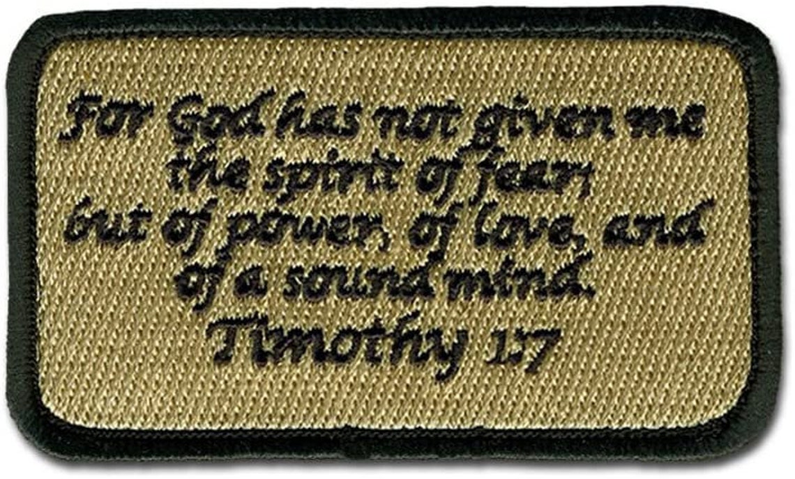 Christian Morale Patches Velcro Timothy 17 3D Embroidered Etsy