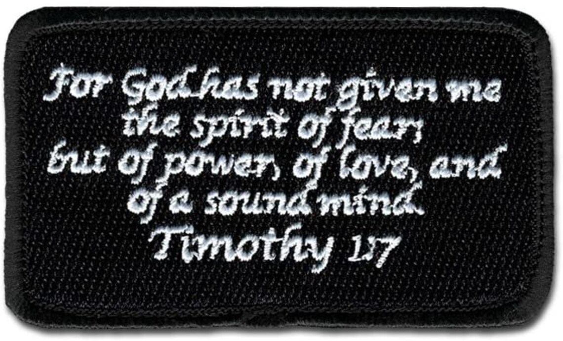 Christian Morale Patches Velcro Timothy 17 3D Embroidered Etsy