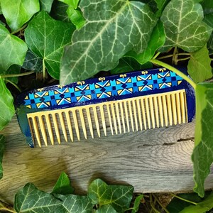 Wooden Comb for men; Hair brush; Beard comb; beard care; Wooden brush; Hair care; Brush; Wood brush; Boyfriend Personalized gift; dark blue