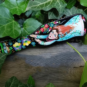 Handpainted wooden hair brush with flowers Red hair girl, Floral Hair brush, Wood hair accessories, Natural Comb handmade Petrykivka Ukraine