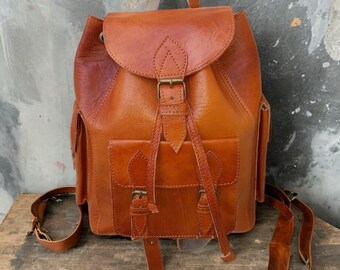 Vintage Leather Backpack, Brown Leather Backpack