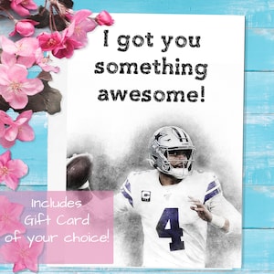 Dallas Cowboys Dak Prescott Grußkarte – Geschenkkarte inklusive – The Cowboys Card – Geburtstag Jubiläum Weihnachten Halloween NFL Geschenk