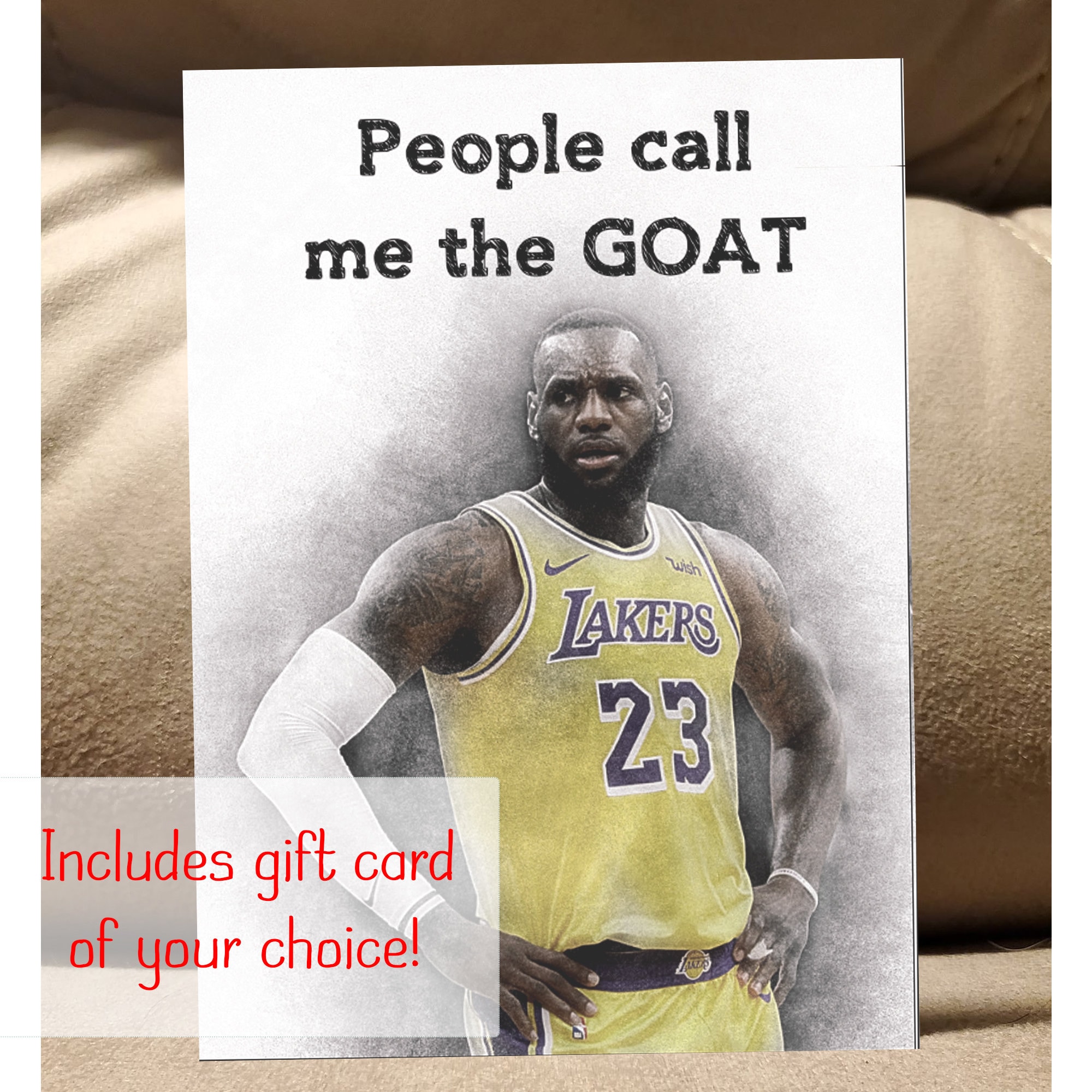 Lebron James Greeting Card NBA Basketball Handmade 