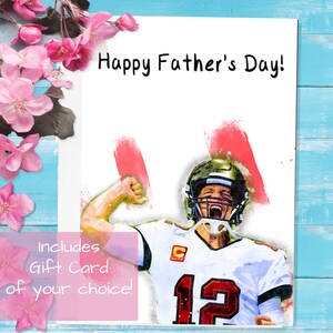 Brady Vaderdag Wenskaart - Gift Card Inbegrepen - De Tampa Bay Bucs Card - Tom Brady goat Patriots sport voetbal NFL MVP Gift