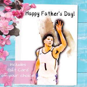 Booker Fathers Day Greeting Card - Carte-cadeau incluse - The Phoenix Suns Card - Devin Booker goat Suns sports basketball NBA MVP