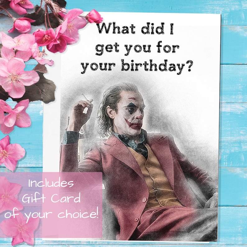 the joker joaquin phoenix greeting card gift card included