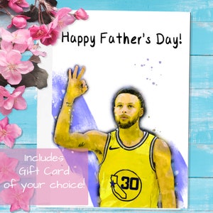 Curry Fathers Day Greeting Card - Carte-cadeau incluse - The GS Warriors Card - Golden State Warriors Steph sports basketball NBA MVP Gift