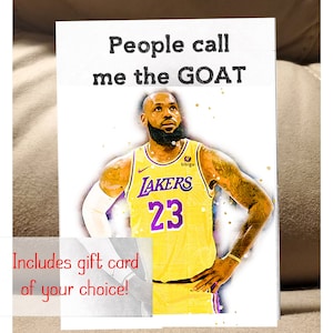 Tarjeta de felicitación de LeBron James Lakers - Tarjeta de regalo incluida - Tarjeta de Los Angeles Lakers - Cumpleaños Aniversario Navidad Halloween NBA MVP Regalo