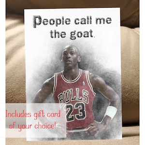 Michael Jordan Bulls tarjeta de felicitación - tarjeta de regalo incluida - La tarjeta de los toros - Aniversario de cumpleaños Halloween NBA Leyenda GOAT MVP Regalo