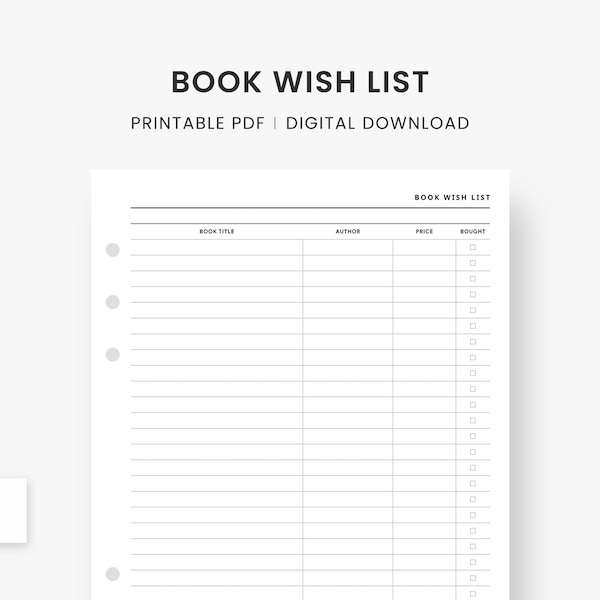 Book to Be Read List Etsy