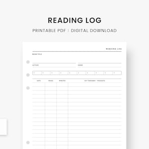 Reading Log, Reading Journal Tracker Gráfico por Vector Cafe · Creative  Fabrica