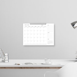Monthly Overview Undated Blank Calendar, US Letter, A4 Size Horizontal ...
