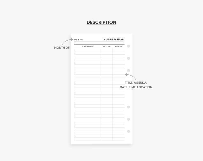 Encarts personnels : Calendrier des réunions, Planificateur de réunion, Liste des réunions, Planificateur daffaires, Planificateur de travail, Planificateur de productivité, Planificateur minimaliste image 5