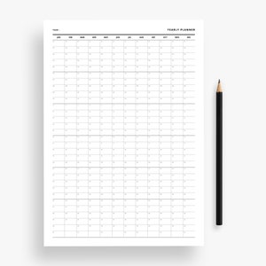 Year at a Glance Printable, Yearly Agenda & Overview Planner Insert ...