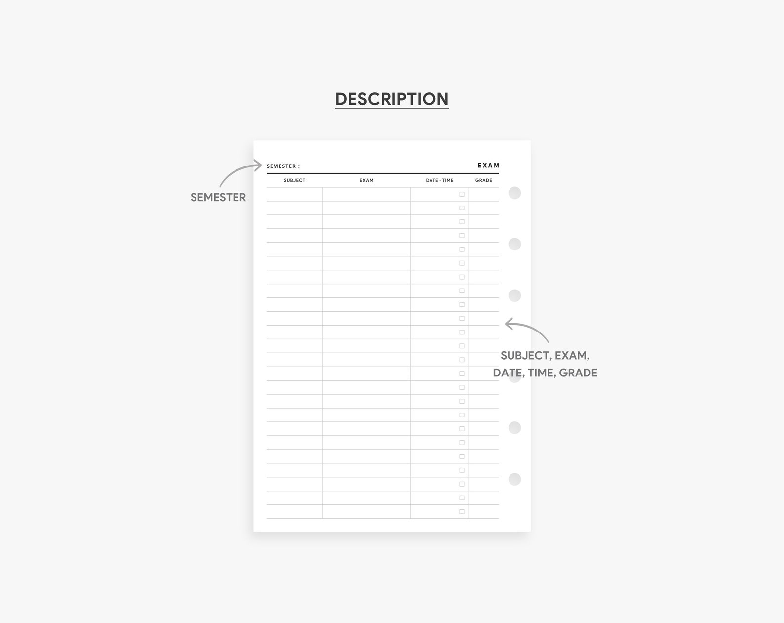 Exam Tracker, Exam Planner, Exam Schedule, Study Planner Printable ...