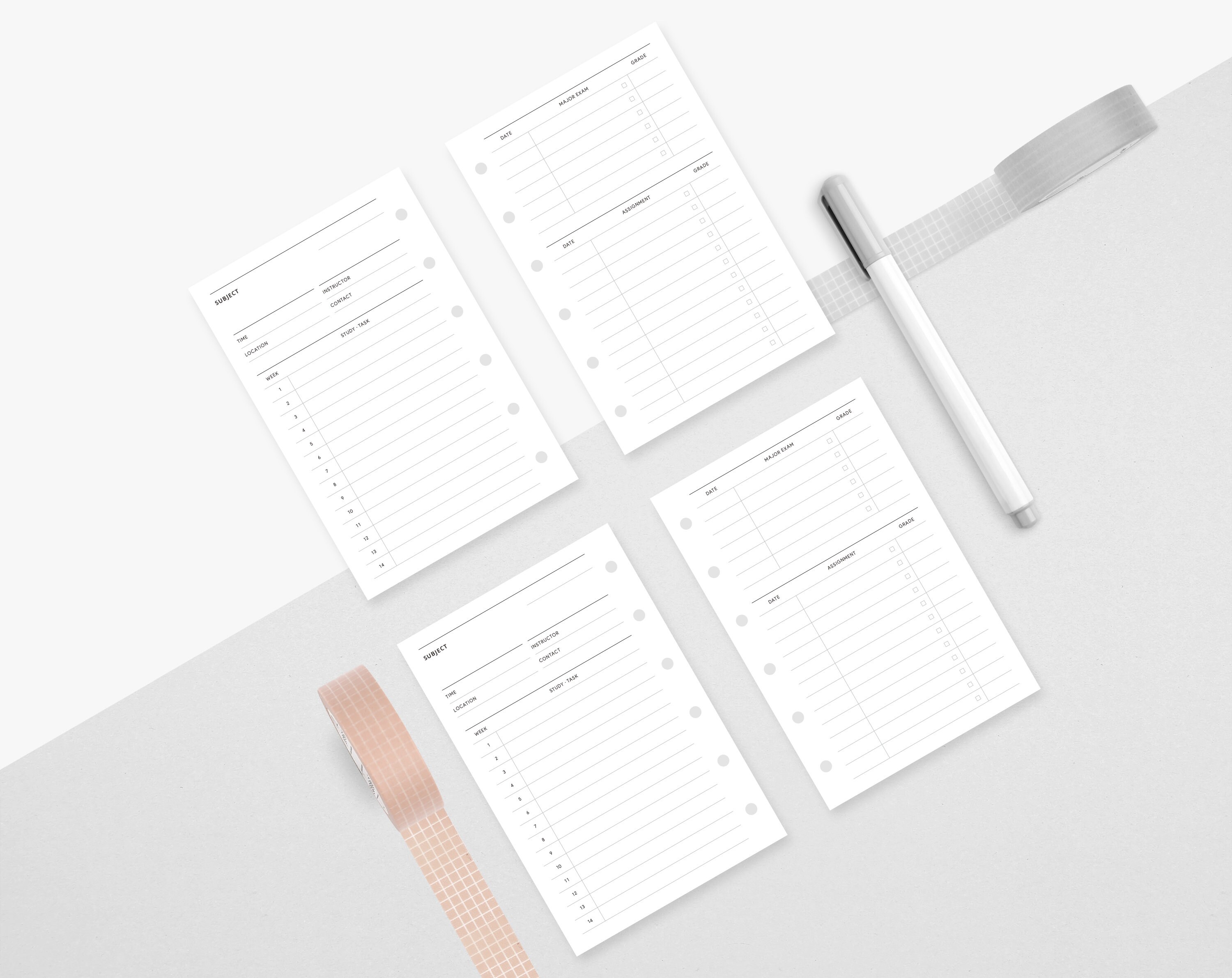 Pocket Inserts : Semester Planner, Student Planner Printable, Subject ...