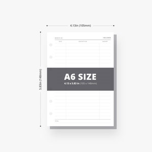 A6 Inserts : Income Tracker, Finance Tracker, Monthly Income, Income Log, Income Tracking, Money Tracker, Financial Tracker, PDF Planner image 6
