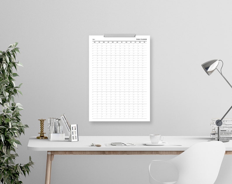 Year at a Glance Printable, Yearly Agenda &amp; Overview Planner Insert ...