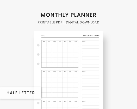 3 Month Planner Printable Quarterly Planner 90 Day Plan | Etsy