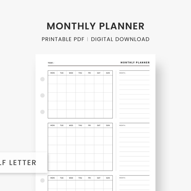 3 Month Planner - Etsy